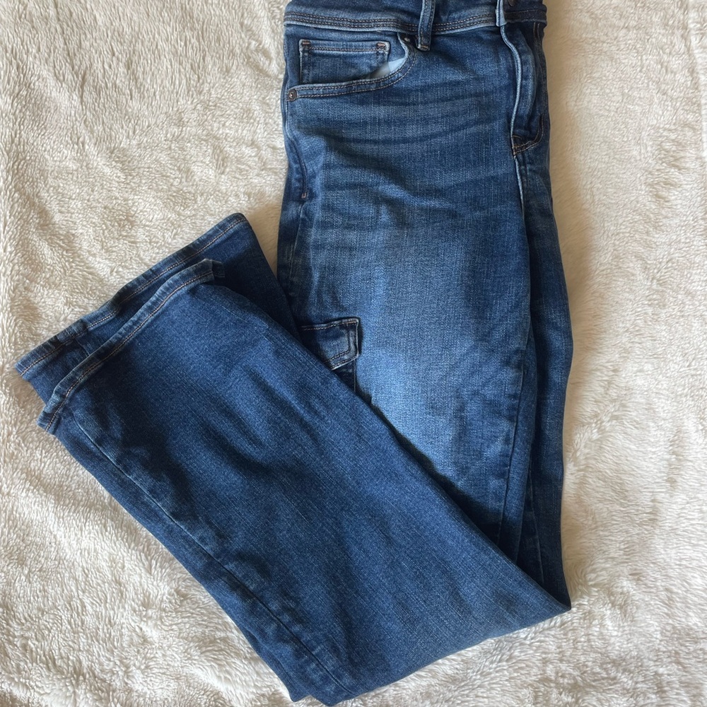 American Eagle Outfitters Dark Blue Straight Leg Jeans